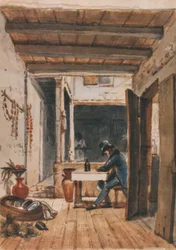 Aquarela de Debret, dove si ritrae in una locanda